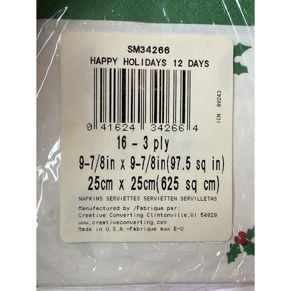 12 Days Of Christmas 12 Bottles In A Case, Paper Napkins 16 - Holiday Hosting - Picture 2 of 3